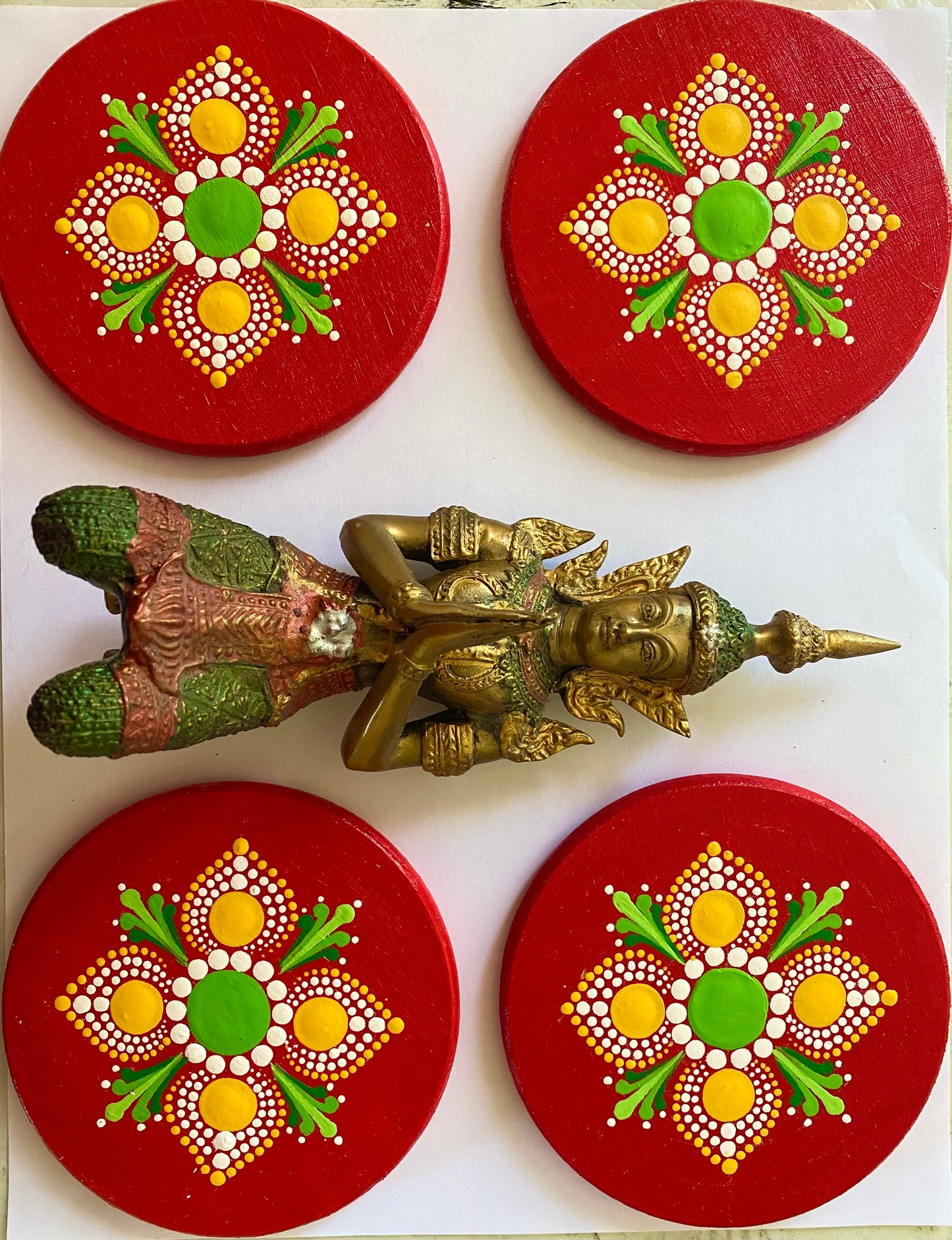 Hand Painted Coaster Set of 4