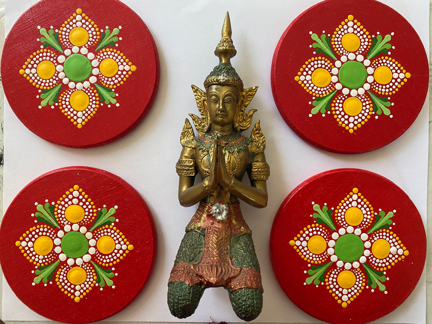 Hand Painted Coaster Set of 4