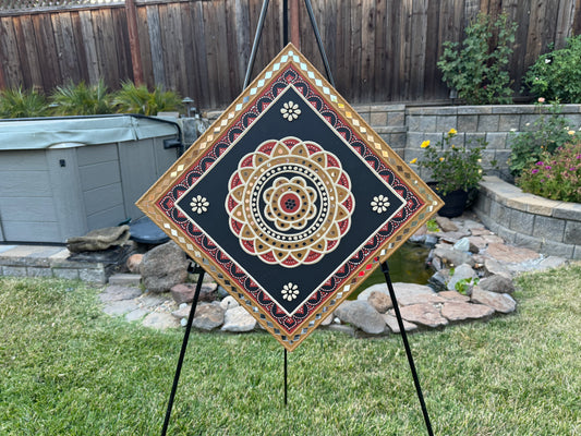 Gorgeous Hand Painted 18 inch Lippan Wall Art