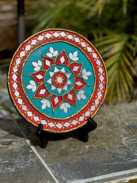 8 inch Lippan (clay) wall Art in Antique Finish