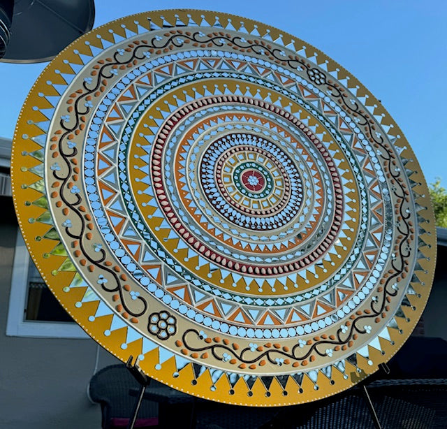 Gorgeous 36 inch Hand Painted Lippan Wall Art