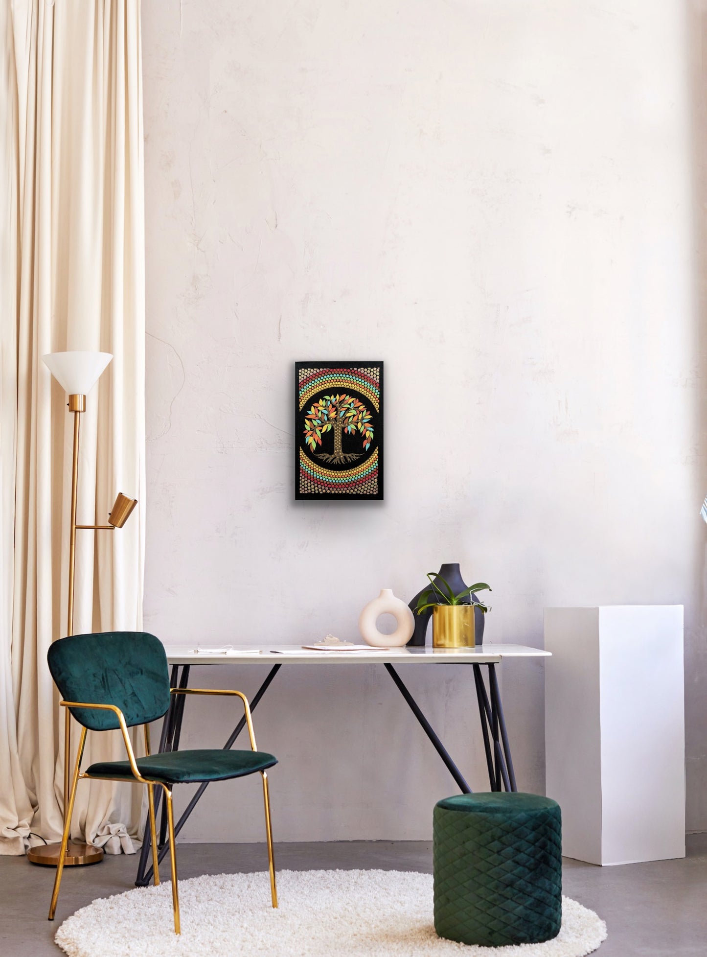 Gorgeous Hand Painted Dot Painting Wall art