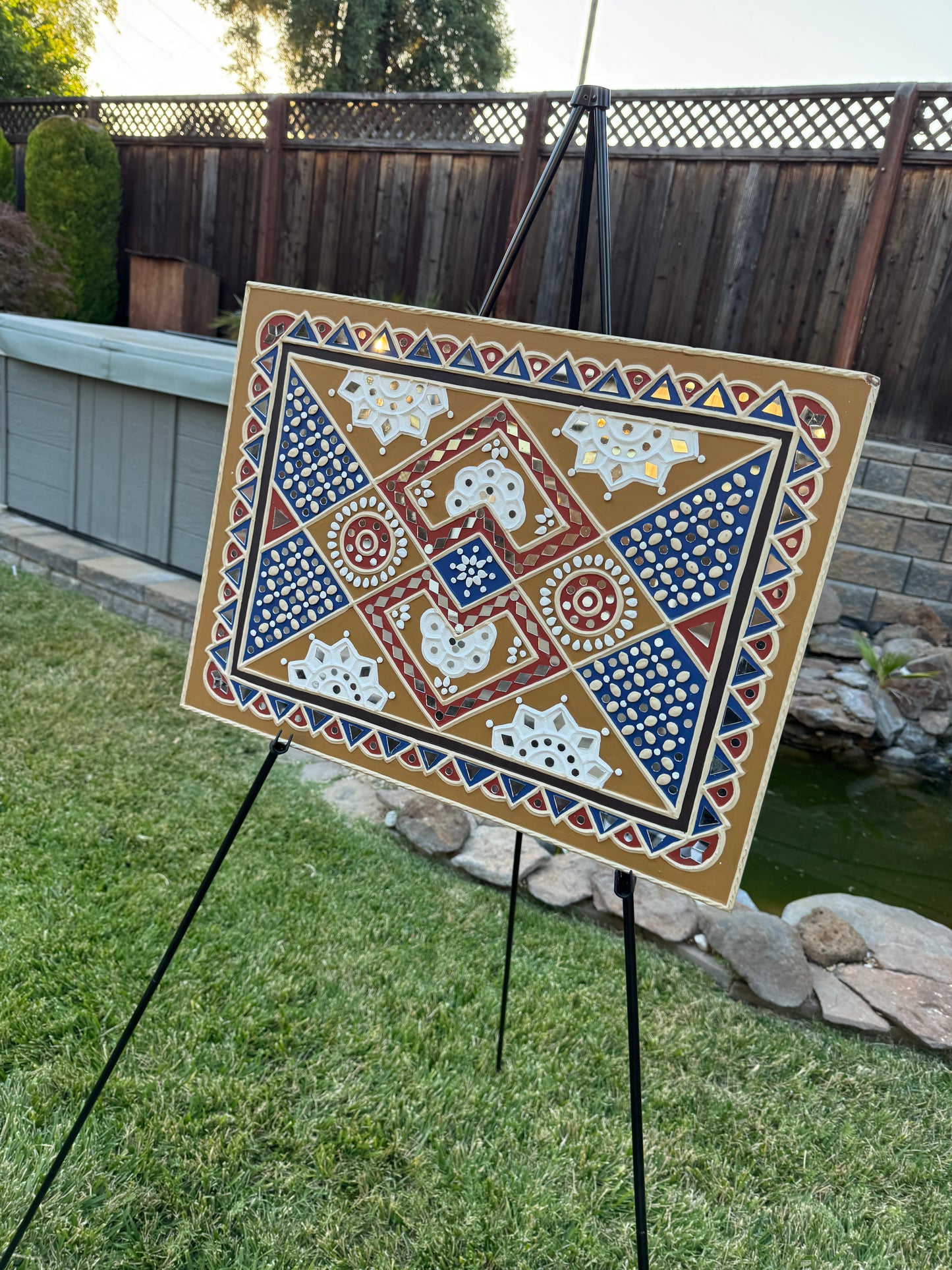Gorgeous Hand Painted Lippan Wall Art 18 Inch x 24 Inch
