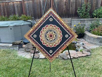 Gorgeous Hand Painted 18 inch Lippan Wall Art