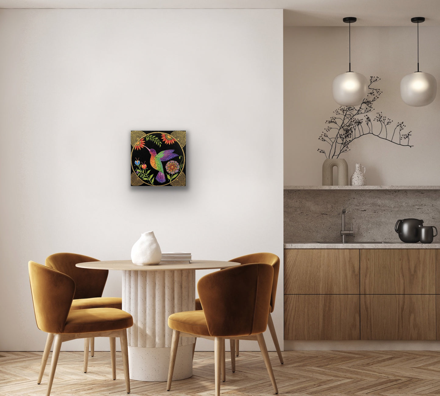 Gorgeous Hand Painted Dot Painting Wall art