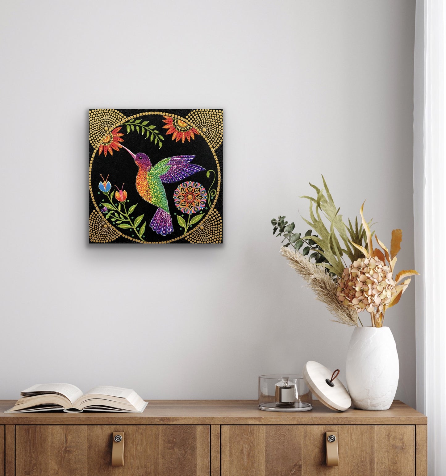 Gorgeous Hand Painted Dot Painting Wall art