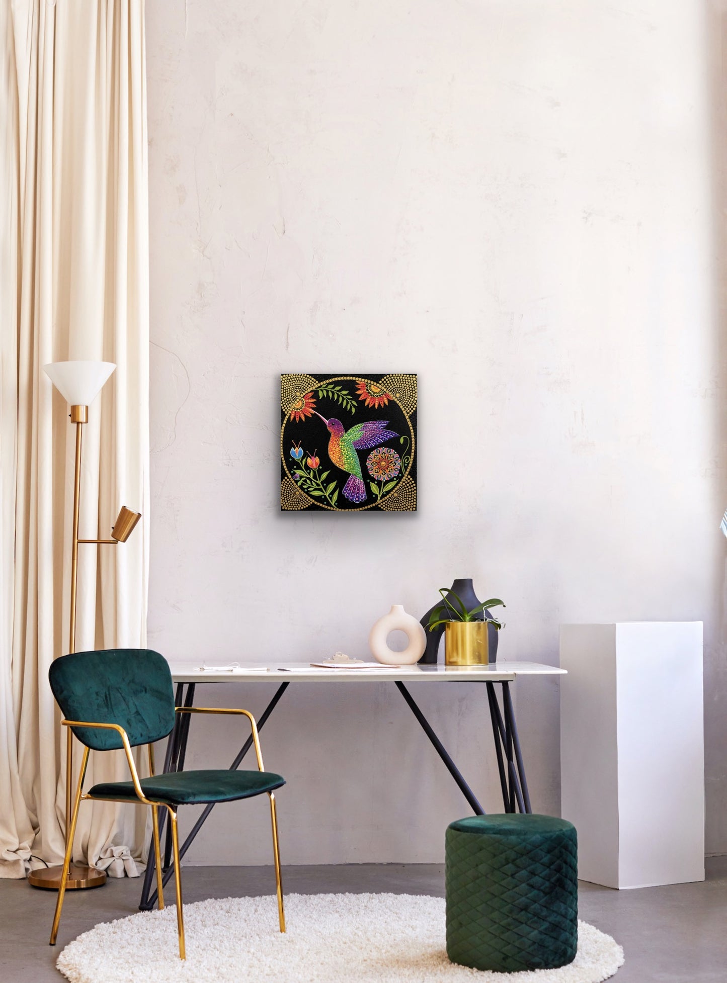 Gorgeous Hand Painted Dot Painting Wall art