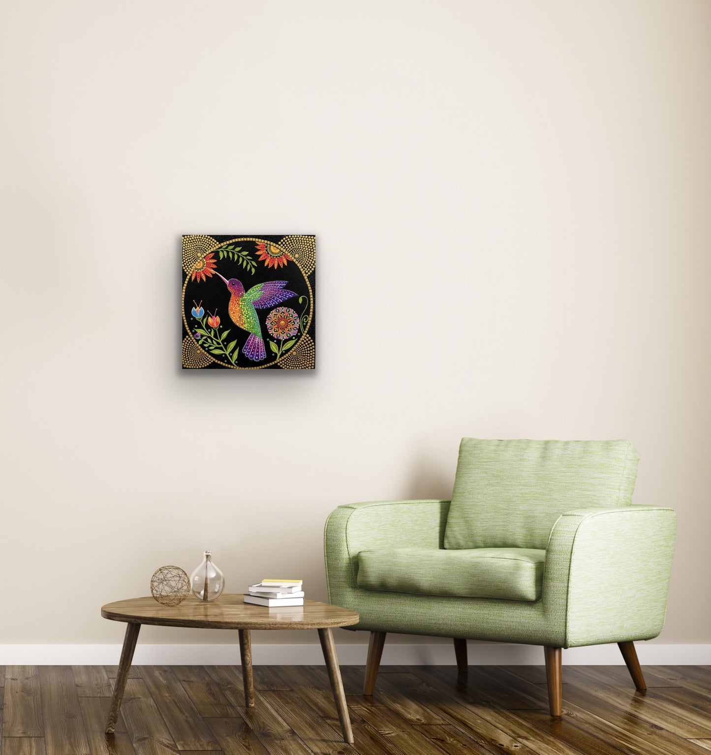 Gorgeous Hand Painted Dot Painting Wall art