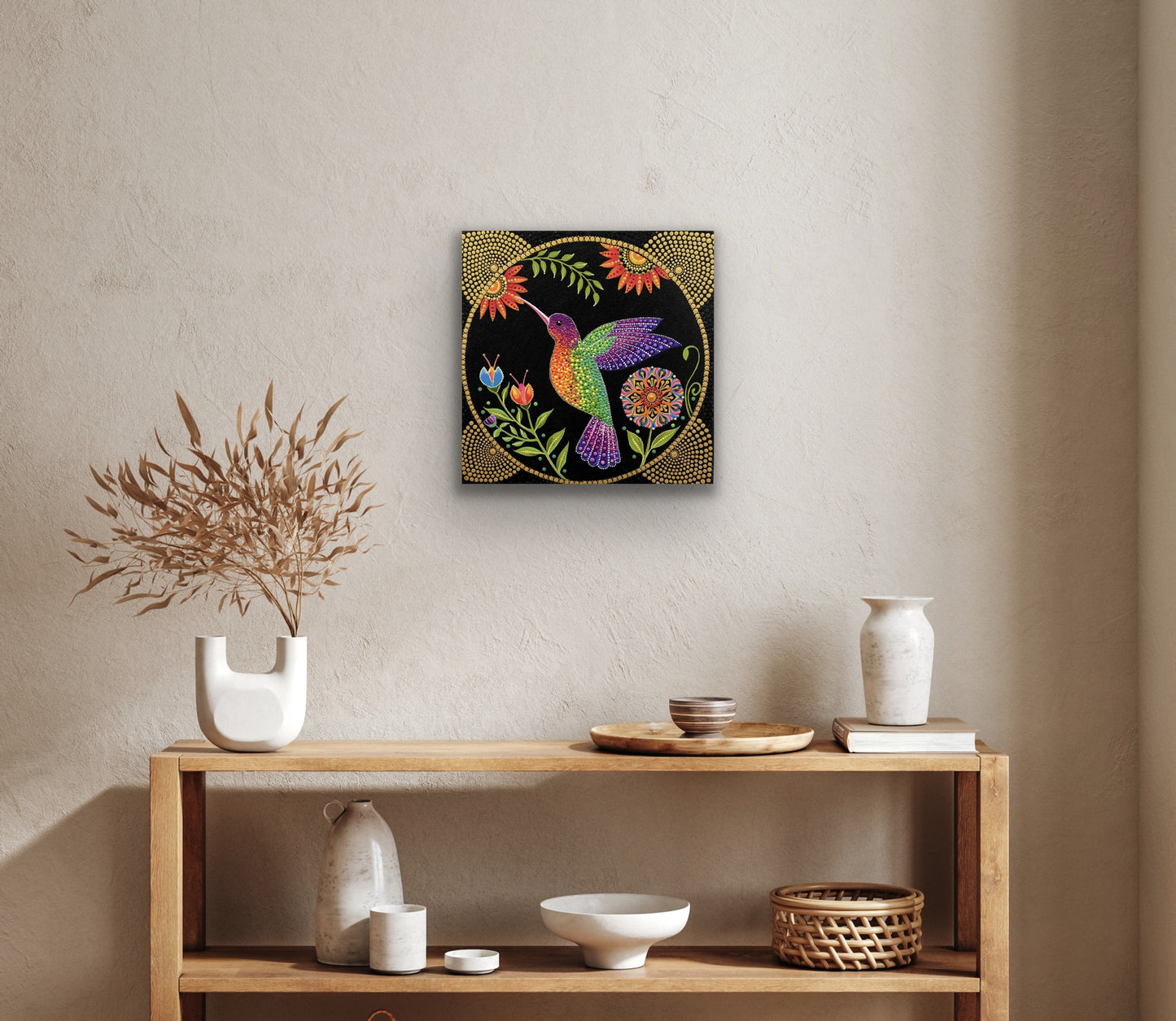 Gorgeous Hand Painted Dot Painting Wall art