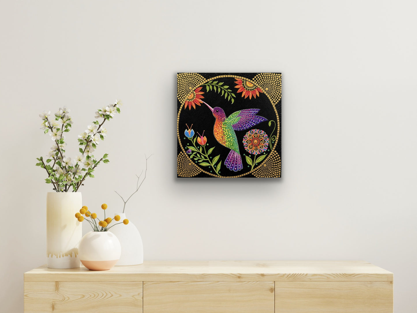 Gorgeous Hand Painted Dot Painting Wall art