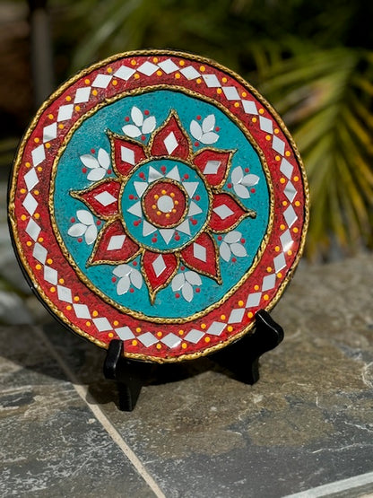 8 inch Lippan (clay) wall Art in Antique Finish