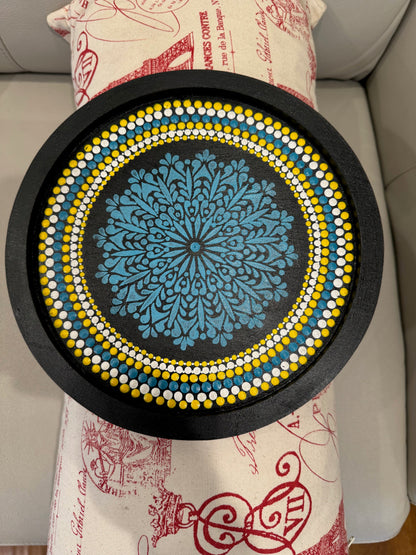 Hand painted  Dot Mandala Sofa Armrest Clip Tray Table